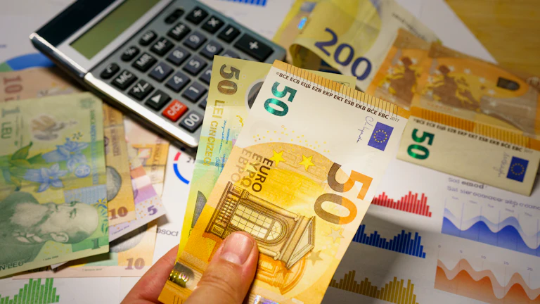 법인세 신고서와 계산기로 결손금 공제 한도를 계산하는 장면