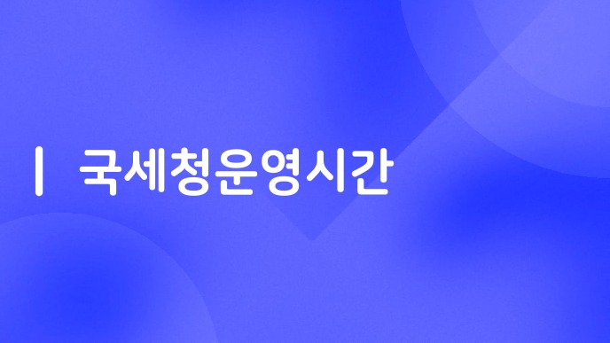 국세청운영시간