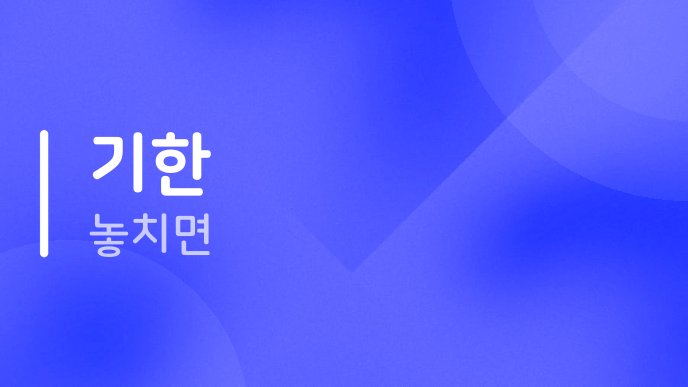 기한 놓치면