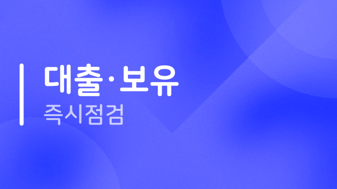대출·보유 즉시점검