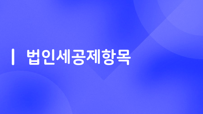 법인세공제항목