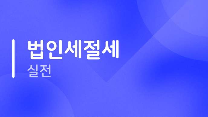 법인세절세 실전
