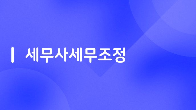 세무사세무조정