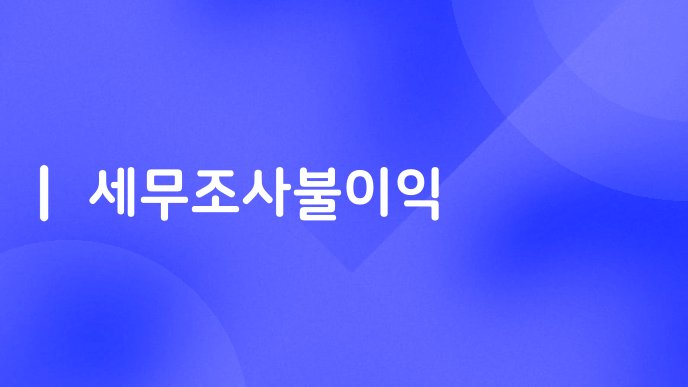 세무조사불이익