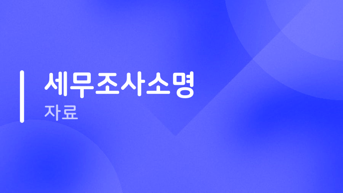 세무조사소명 자료