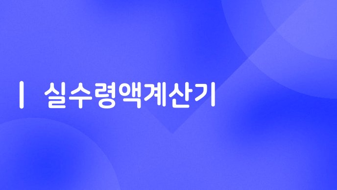 실수령액계산기
