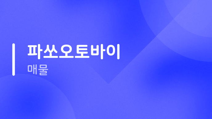 파쏘오토바이 매물